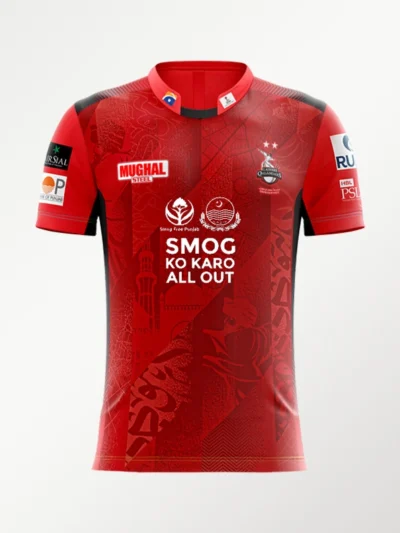 Lahore Qalandars Away Shirt 2025 official red jersey front view