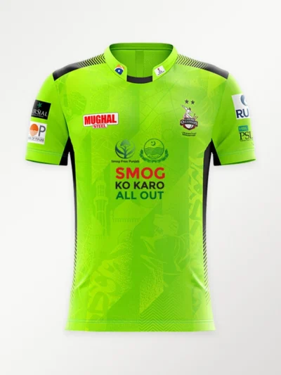 Lahore Qalandars PSL Shirt 2025 official green home jersey front view