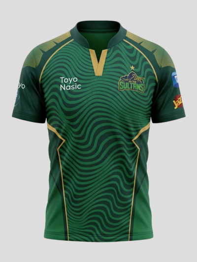 Multan Sultans PSL Shirt official green and gold jersey front view
