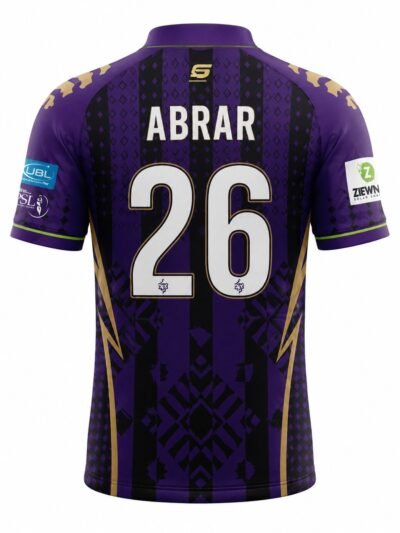 Quetta Gladiators Home Shirt 2026 back view with player name and number