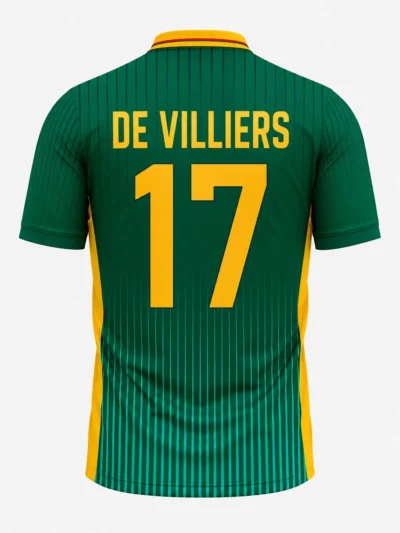 AB de Villiers South Africa player jersey back view with number 17