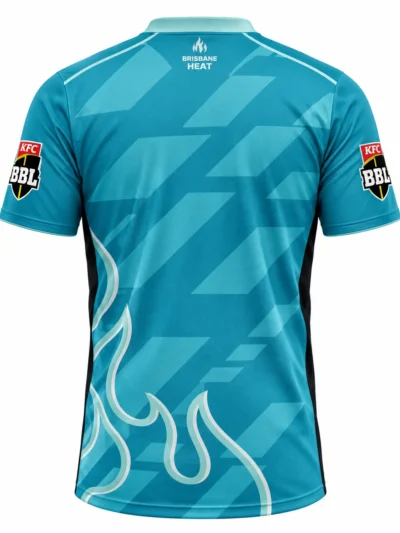 Brisbane Heat BBL teal cricket jersey back view