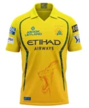 Chennai Super Kings CSK yellow IPL jersey front view with lion graphic logo