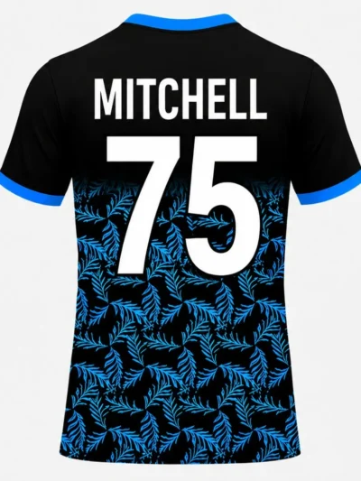 Daryl Mitchell New Zealand player jersey back view with number 75