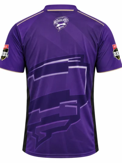 Hobart Hurricanes BBL purple cricket jersey back view
