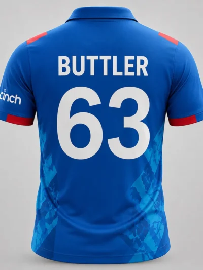 Jos Buttler England player jersey back view with number 63
