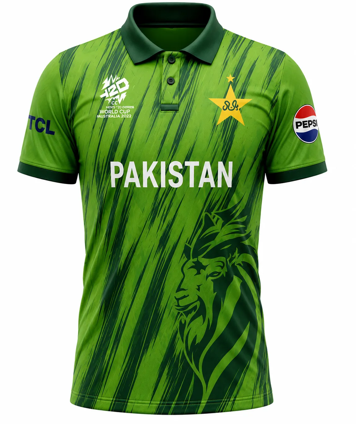 Pakistan T20 cricket team shirt front view green fan edition