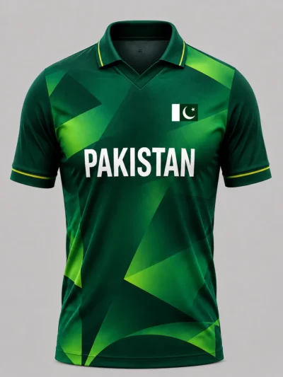 Pakistan green fan cricket jersey front view
