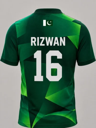 Mohammad Rizwan Pakistan player jersey back view with number 16
