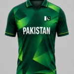 Pakistan green number 56 fan cricket jersey front view with custom name and number