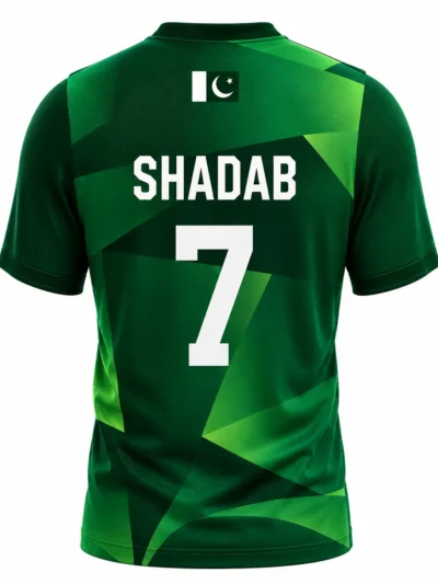 Shadab Khan Pakistan player jersey back view with number 7