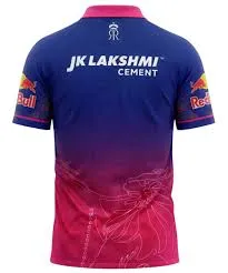 Rajasthan Royals RR blue and pink gradient IPL jersey back view