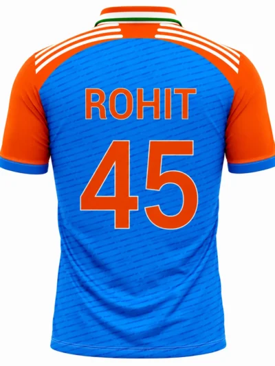 Rohit Sharma India player jersey back view with number 45