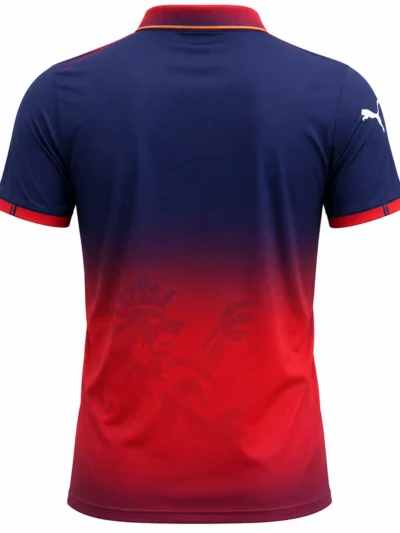 Royal Challengers Bengaluru RCB blue and red gradient IPL jersey back view
