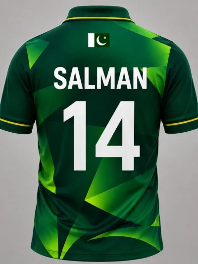 Salman Ali Agha Pakistan player jersey back view with number 14