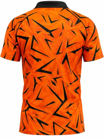 Sunrisers Hyderabad SRH orange and black patterned IPL jersey back view