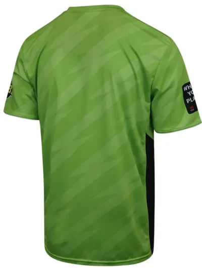 Sydney Thunder BBL electric lime green cricket jersey back view