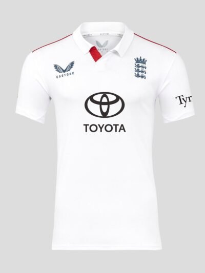 England Test Cricket Jersey official white shirt front view