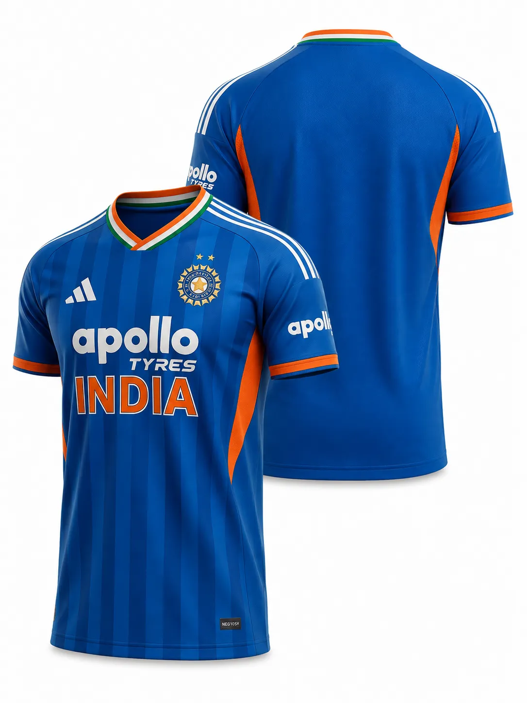 India Cricket Team Jersey front and back view together