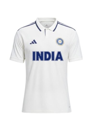India Test Cricket Jersey official white shirt front view
