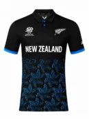 New Zealand T20 World Cup 2026 Jersey official black fern print shirt front view