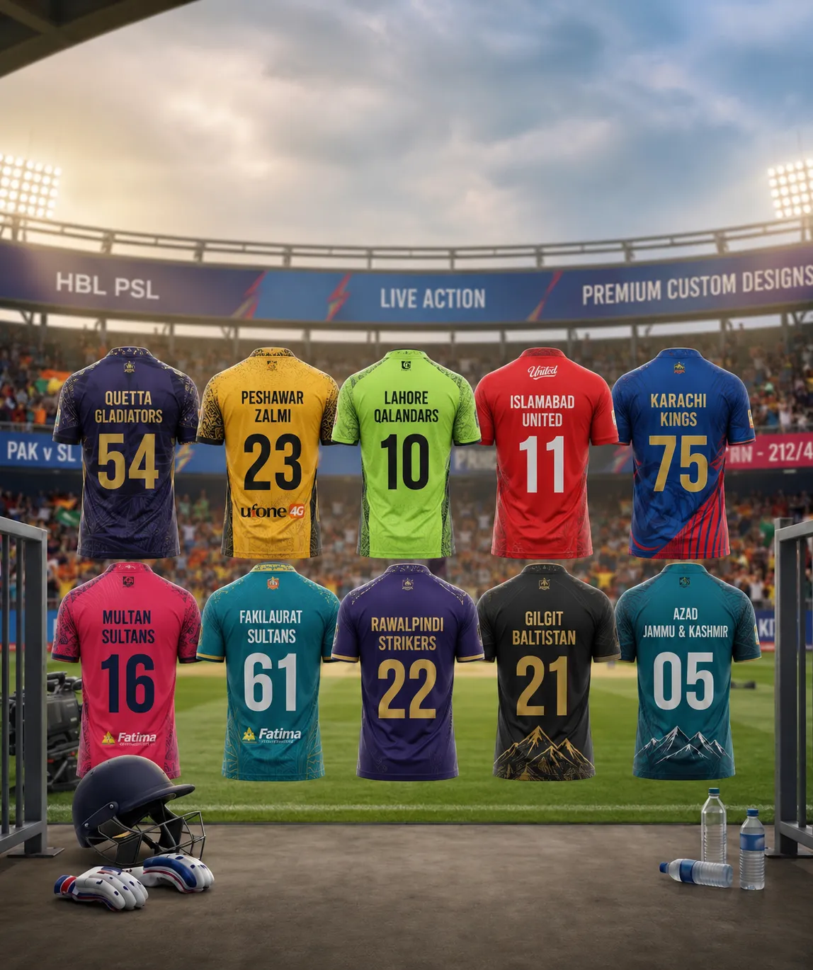 psl cricket shirts for all teams