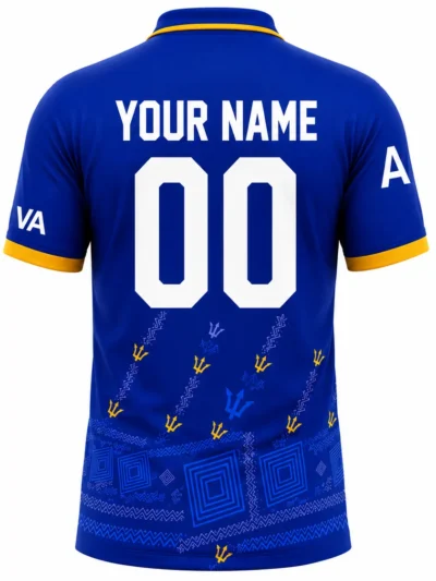 Barbados Tridents CPL royal blue cricket jersey back view