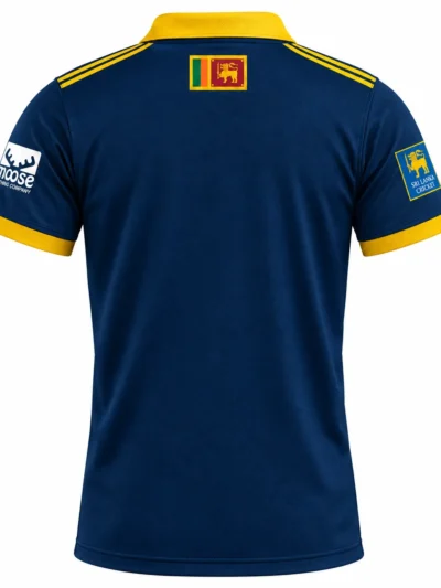 Sri Lanka national cricket team dark blue polo jersey back view