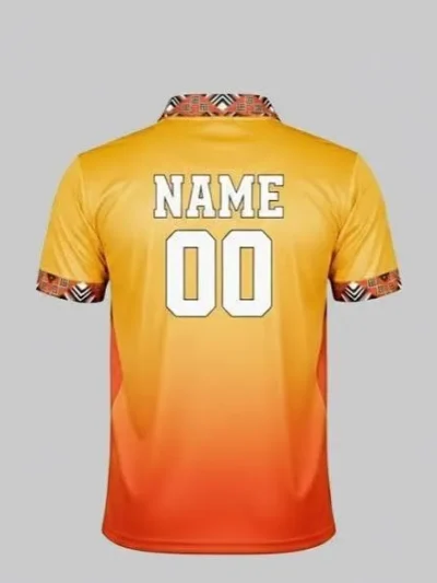 Zimbabwe national cricket team yellow and red T20 World Cup jersey back view